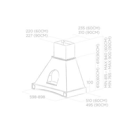 Вытяжка Elica MENSOLA WH/A/90 FRASSINO