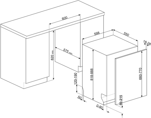 Встраиваемая посудомоечная машина Smeg ST323PM
