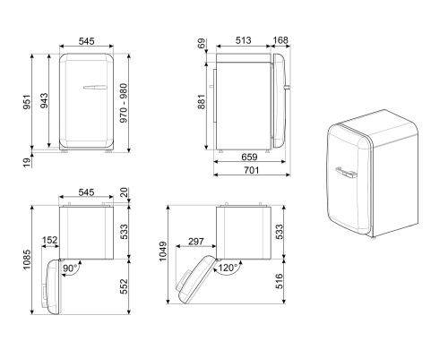 Холодильник Smeg FAB10RDUJ6