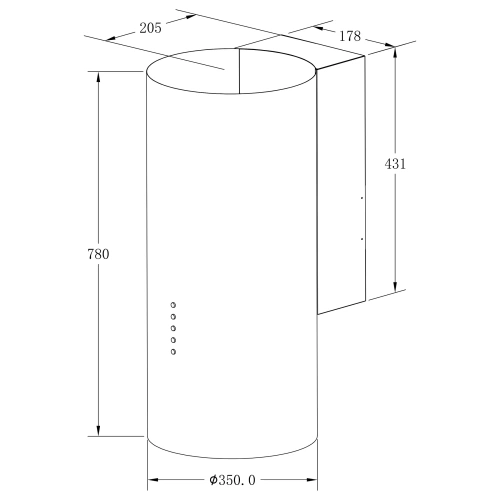 Цилиндрическая пристенная вытяжка MEFERI TUBE35IX ULTRA