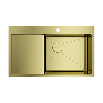 Мойка Omoikiri Akisame 86-R Side-LG нерж. сталь/светлое золото