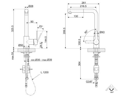 Смеситель Smeg MID1CR