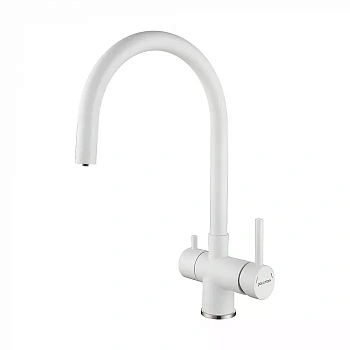 Смеситель для кухни Paulmark HELLER, белый матовый, He213218-WH