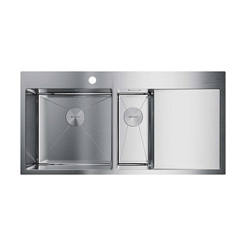 Мойка Omoikiri Akisame 100-2-R-GM нерж. сталь/вороненая сталь