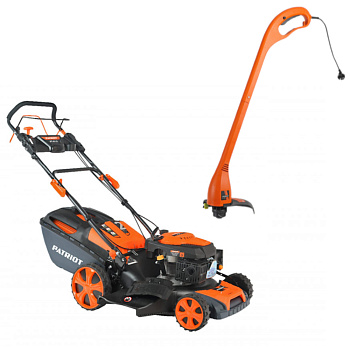 Газонокосилка бензиновая PATRIOT PT 47LS (комплект с триммером PT320), самоход, 46см, 4,5л.с, 163сс