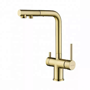 Смеситель для кухни Paulmark SERPENTINE, светлое золото, Se213222-LG