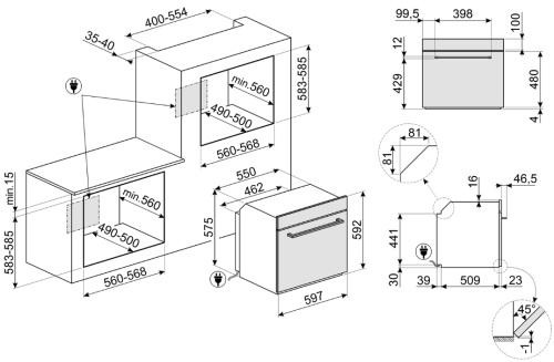 Духовой шкаф Smeg SF6400S1PZB