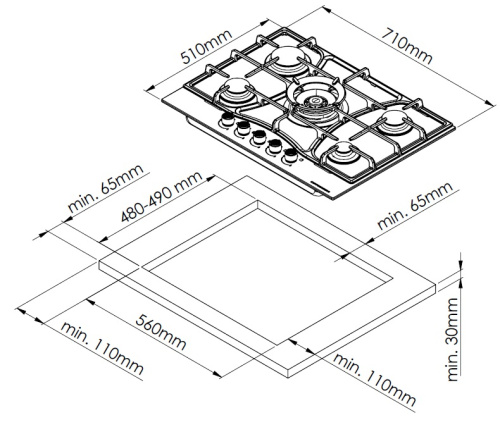 Варочная панель Kuppersberg FG 73 W
