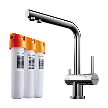 Комплект смеситель с фильтром Omoikiri Nagano-C + Pure drop Lite