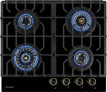 Газовая панель Weissgauff HGG 644 BG Premium Brass