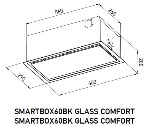 Вытяжка полновстраиваемая Meferi SMARTBOX60BK GLASS COMFORT