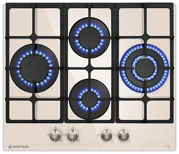 Газовая варочная панель MEFERI MGH604BG GLASS RETRO