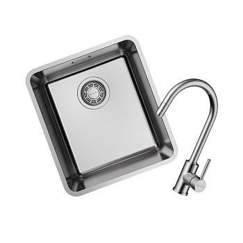 Комплект Omoikiri Omi 37-U/I-IN Ultra + Смеситель Shinagawa-BN