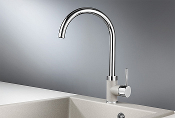 Смеситель для кухни Granula GR-3125, xром/базальт