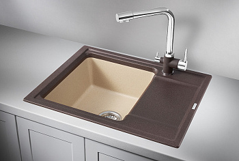 Кухонная мойка Granula Hibrid hi-65, эспрессо/песок