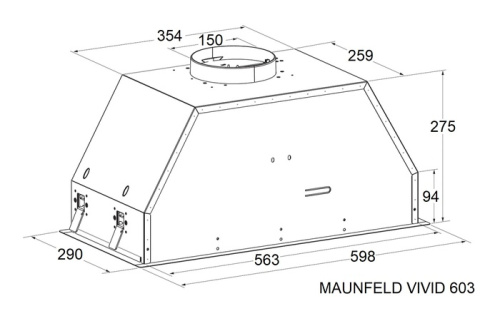 Кухонная вытяжка Maunfeld VIVID 603EM нержавеющая сталь