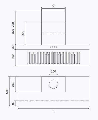 Настенная вытяжка ILVE AGQ-120/SS сталь