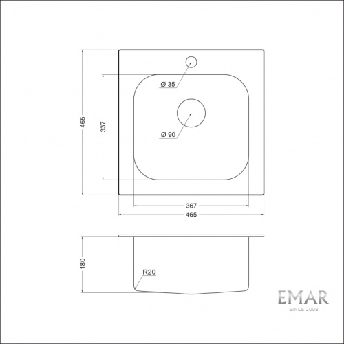 Мойка Emar Steel 130A