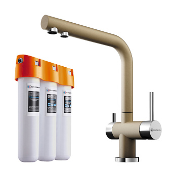 Комплект смеситель с фильтром Omoikiri Nagano-CH + Pure drop Lite