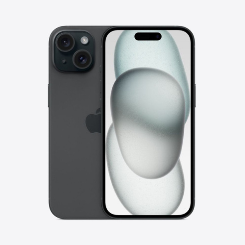 Смартфон Apple iPhone 15 A3090 128Gb черный 3G 4G 1Sim 6.1" OLED 1179x2556 iOS 17 48Mpix 802.11 a/b/