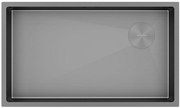 Мойка Paulmark NEXT-SKEW 74 UNI, PM887444-GM-M матовая вороненая сталь