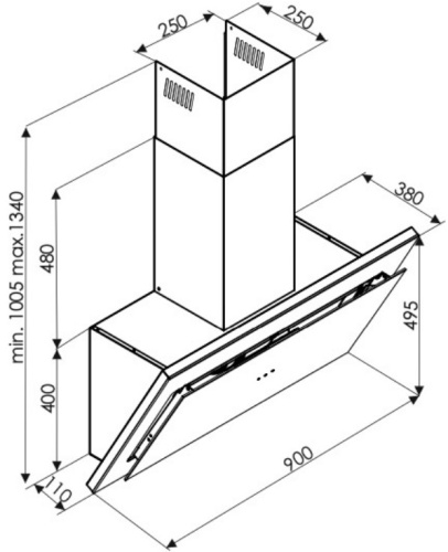 Настенная вытяжка De Dietrich DHV2963B
