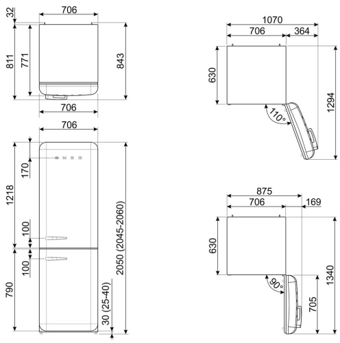 Холодильник Smeg FAB38LCR5