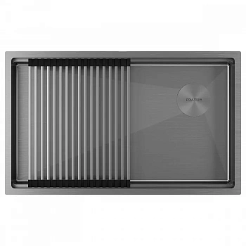 Мойка Paulmark NEXT-PRO 74 UNI, PM707445-GM, вороненая сталь