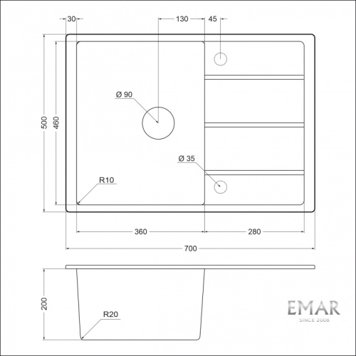 Мойка Emar EMQ-1700.Q Алмаз