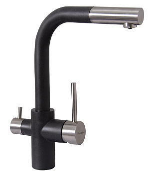 Кухонный смеситель Florentina Кристалл Черный (для чистой воды)