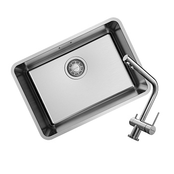 Комплект Omoikiri Omi 53-U/I-IN Ultra Mini + Смеситель Nagano-BN