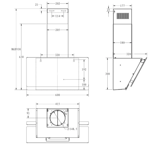 Вытяжка наклонная Candy CVXW64SB