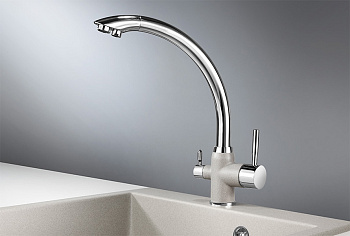 Смеситель для кухни Granula GR-3167, xром/базальт