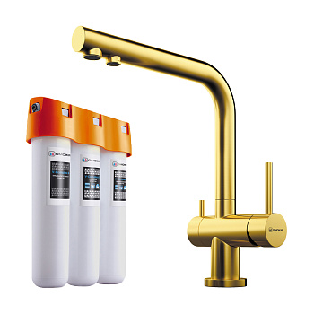 Комплект смеситель с фильтром Omoikiri Nagano-LG + Pure drop Lite