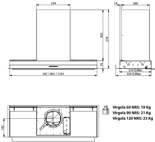 Вытяжка Falmec VIRGOLA TOUCH NRS 90