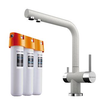 Комплект смеситель с фильтром Omoikiri Nagano-EV + Pure drop Lite