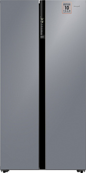 Холодильник Weissgauff WSBS 600 NoFrost Inverter Dark Grey Glass
