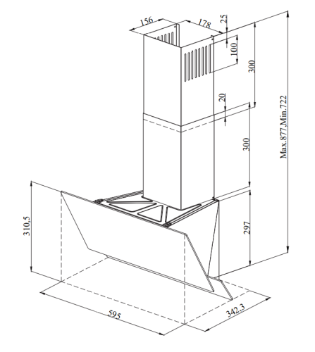 Наклонная вытяжка Monsher LAVAL 60 Blanc