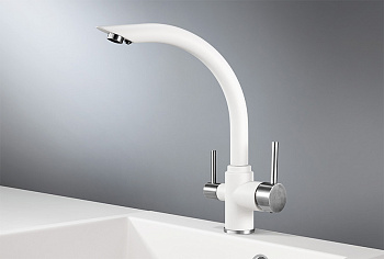 Смеситель для кухни Granula GR-2304, арктик (белый)