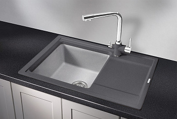 Кухонная мойка Granula Hibrid hi-74, графит/базальт