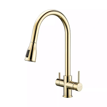 Смеситель для кухни Paulmark LANGE, светлое золото, La214212-LG