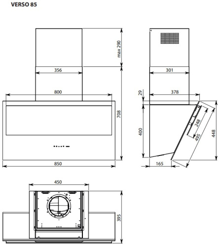 Вытяжка Falmec VERSO NRS 85 WHITE