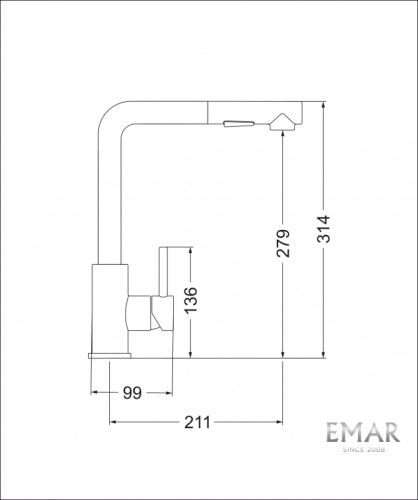 Смеситель Emar  ЕС - 3010ST
