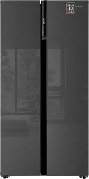 Холодильник Weissgauff WSBS 600 NoFrost Inverter Inox Glass