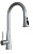 Кухонный смеситель Florentina нержавеющая сталь и хром Вита Pro (выдвижной излив)