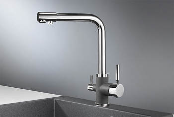 Смеситель для кухни Granula GR-3015, xром/графит