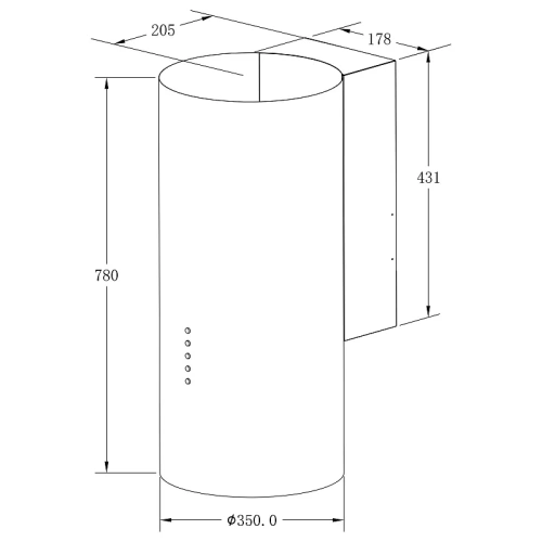 Цилиндрическая пристенная вытяжка MEFERI TUBE35WH ULTRA