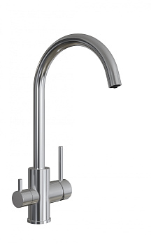 Кухонный смеситель Florentina нержавеющая сталь и хром Клио (для чистой воды)