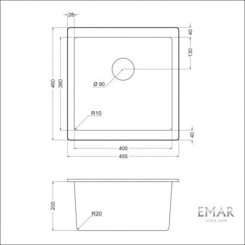 Мойка Emar EMQ-1455.P Оникс