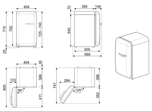Холодильник Smeg FAB5RDUJ5